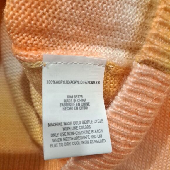O'Neill Long Sleeve Knitted Sweater Striped Orange Yellow Sz S NWT Casual Beach - Picture 6 of 11